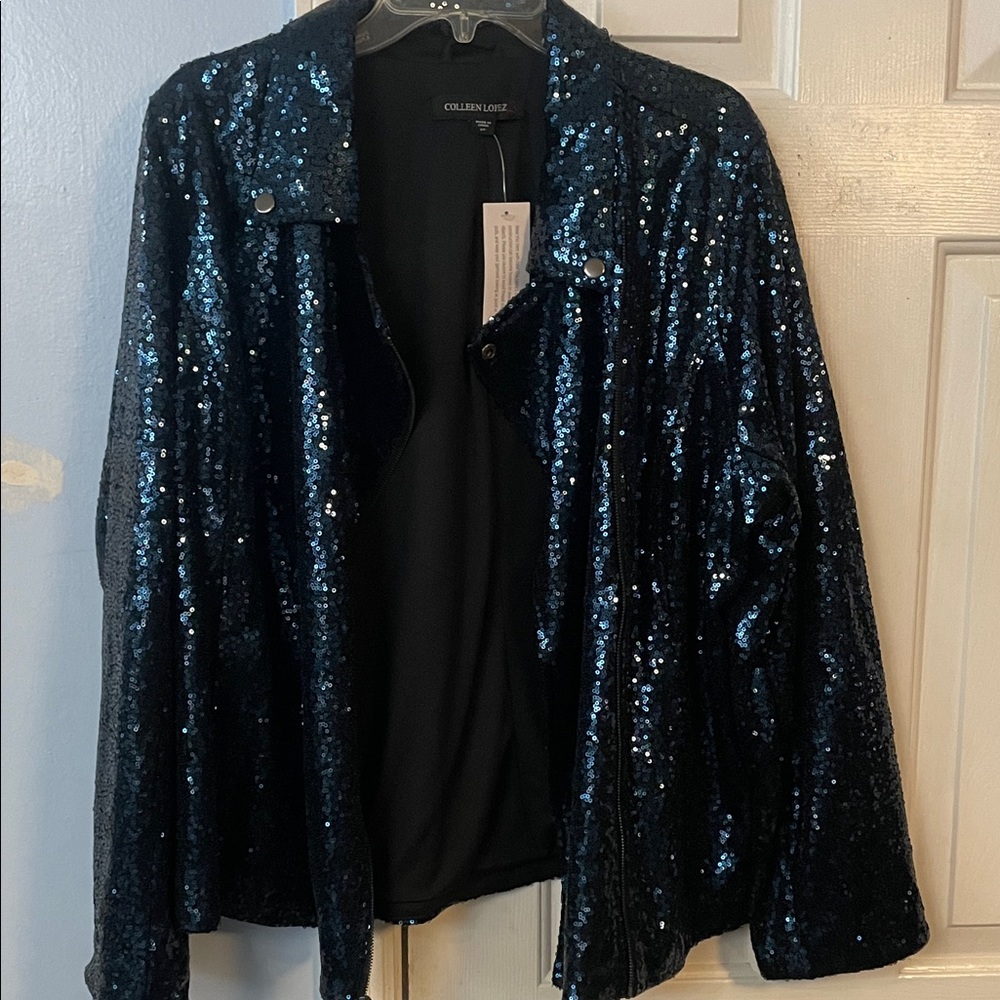 Colleen Lopez Midnight Blue Sequin Jacket